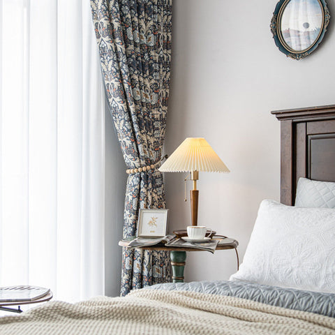 Vintage Marineblauer Vorhang