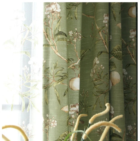 Grüner Natur-bedruckter Vorhang