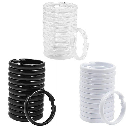 Kunststoffringe für Duschvorhänge – 12er-Set