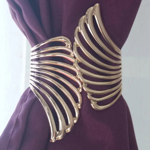 Metallischer Vorhang-Raffhalter, glänzende Flügel, 1 Stück