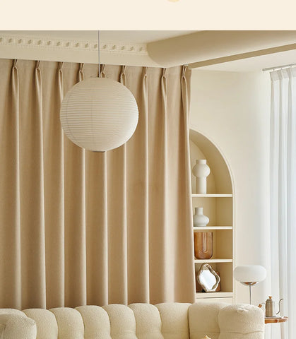 Moderner Vorhang aus Leinen in Beige