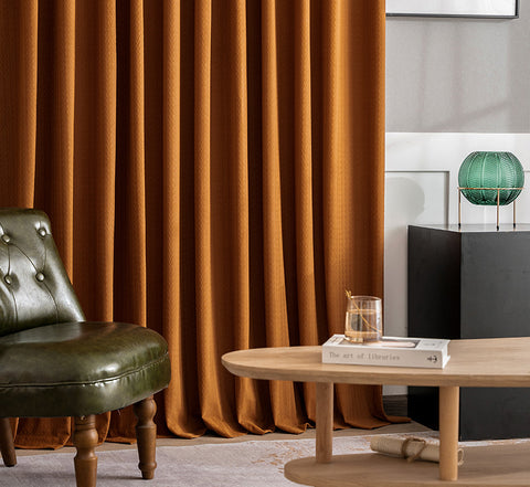 Orangefarbener Vorhang für modernes Wohnzimmer
