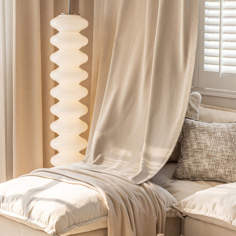 Eleganter Leinen-Beige-Vorhang