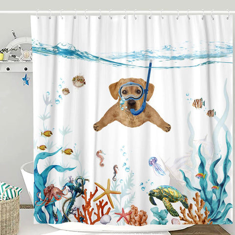 Hunde-Duschvorhang (L 180 cm x H 200 cm)