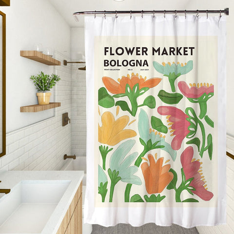 Blumen-Duschvorhang (L 180 cm x H 200 cm)