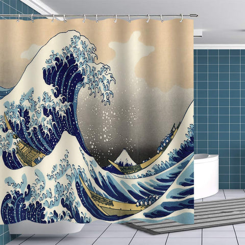 Kanagawa Wave Duschvorhang (L180cm x H200cm)