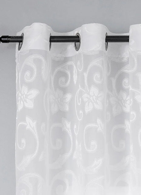 Voilage Blanc Motifs Elegant