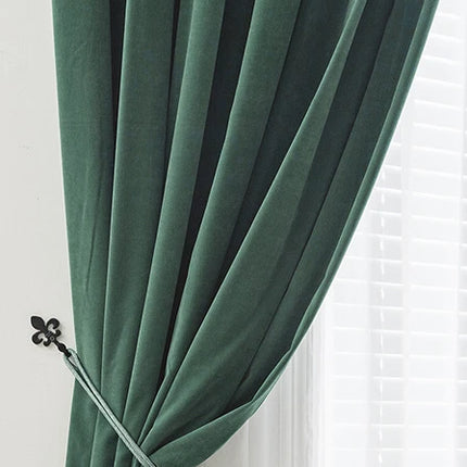 Rideau Vert Sapin Velours Doux