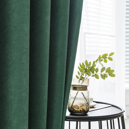 Rideau Vert Sapin Velours Doux