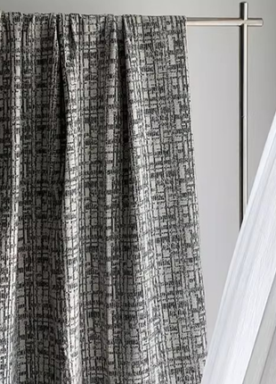 Rideau occultant noir et blanc jacquard tweed style Chanel