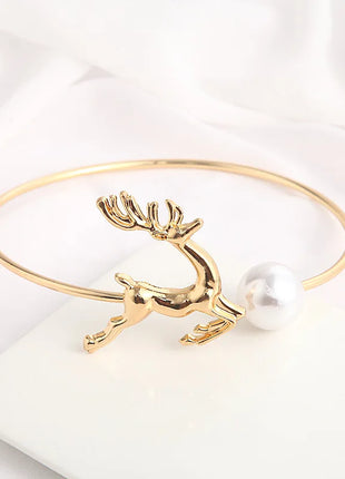 Eleganter Raffhalter für Vorhänge mit Hirsch und Perlen