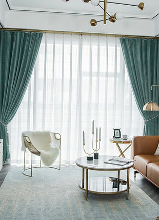 Rideau Occultant Velours Vert Céladon Chambre