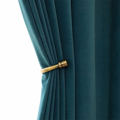 Rideau Occultant Velours Bleu Canard Salon