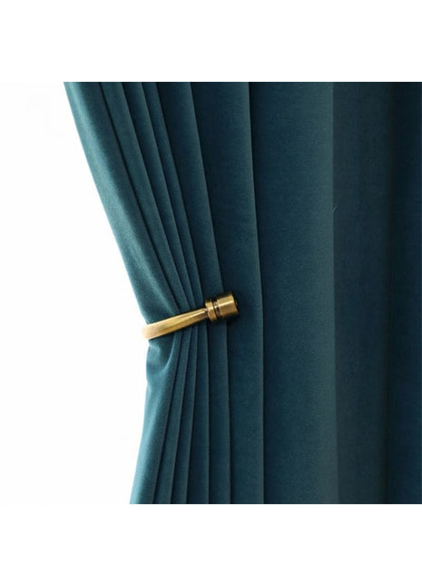 Rideau Occultant Velours Bleu Paon Salon