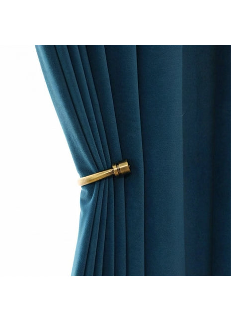 Rideau Occultant Velours Bleu Sarcelle Bureau