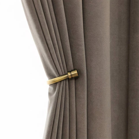 Rideau Occultant Velours Taupe Chambre