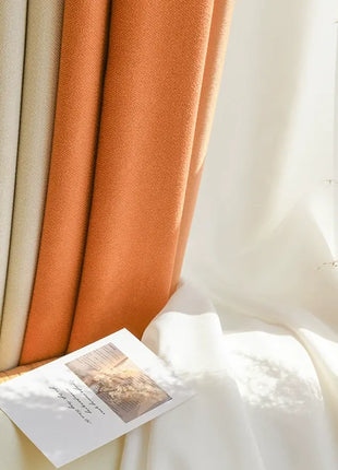 Orangefarbener Vorhang für modernes Wohnzimmer
