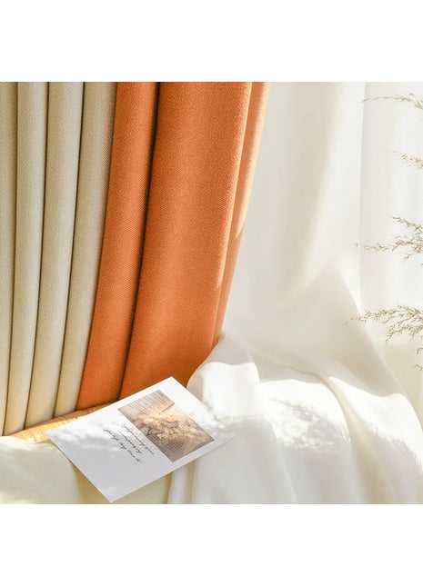 Orangefarbener Vorhang für modernes Wohnzimmer