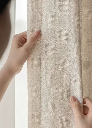 Isolierender beiger Chenille-Jacquard-Vorhang