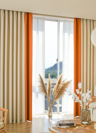 Orangefarbener Vorhang für modernes Wohnzimmer