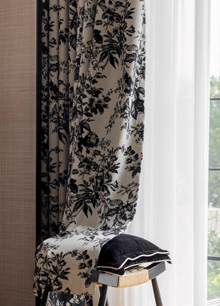 152 ROSIER-Vorhänge, 70 % Verdunkelung, Rokoko-Blumen, Samtdruckstruktur 78,50 €
