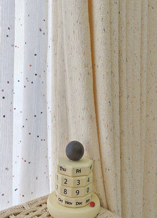 Gemütlicher, ecrumelierter Frotteevorhang für das Schlafzimmer