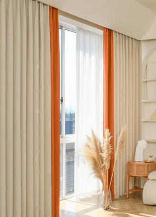 Orangefarbener Vorhang für modernes Wohnzimmer