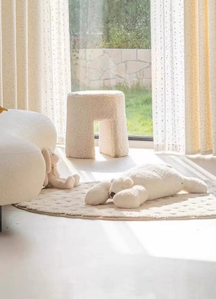 Gemütlicher, ecrumelierter Frotteevorhang für das Schlafzimmer