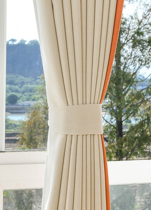 Orangefarbener Vorhang für modernes Wohnzimmer
