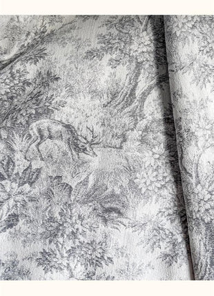Moderner grauer Toile de Jouy-Vorhang