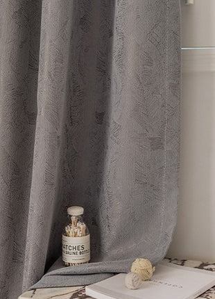 Moderner natürlicher grauer Fischgräten-Jacquard-Vorhang