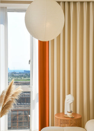Orangefarbener Vorhang für modernes Wohnzimmer