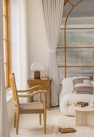 Moderner Vorhang aus Leinen in Beige