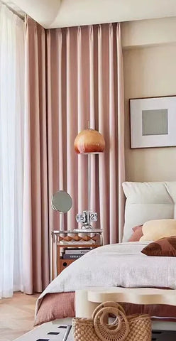 Rosafarbener Chenille-Jacquard-Vorhang für das Wohnzimmer