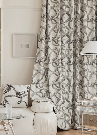 Strukturierter Verdunkelungsvorhang im Vintage-Stil für das Wohnzimmer