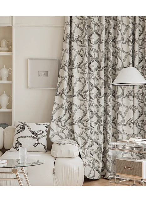 Strukturierter Verdunkelungsvorhang im Vintage-Stil für das Wohnzimmer