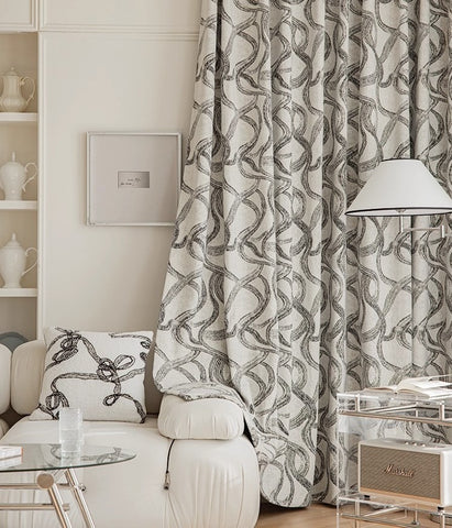 Strukturierter Verdunkelungsvorhang im Vintage-Stil für das Wohnzimmer