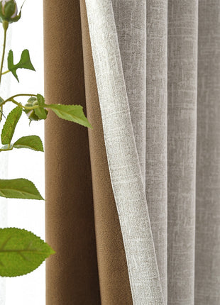 Isolierender Vorhang aus beigem dickem Frottee-Thermostoff