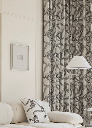Strukturierter Verdunkelungsvorhang im Vintage-Stil für das Wohnzimmer