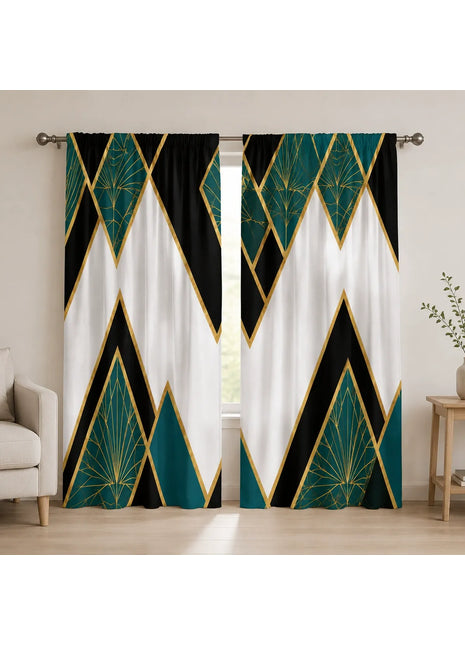 Geometrischer Vintage-Wohnzimmervorhang