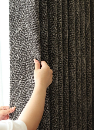 Rideau Occultant Velours Gris Charbon Salon