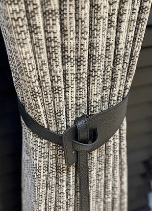 Moderner Verdunkelungsvorhang aus beigem Chenille mit Tweed-Effekt