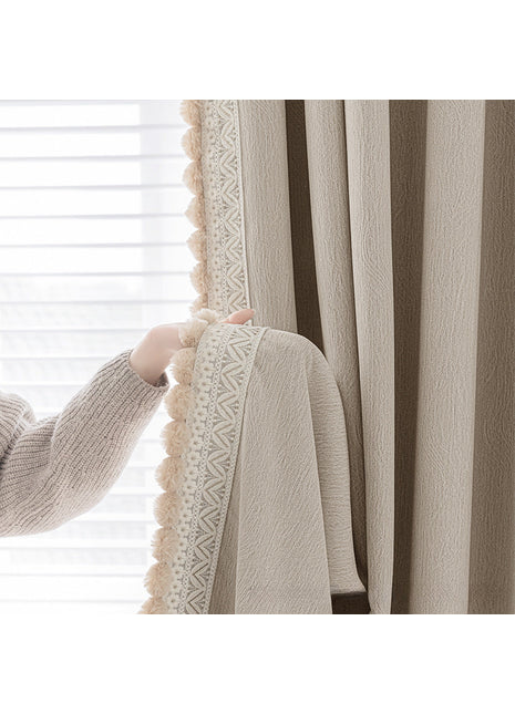 Beige Pompon-Chenille