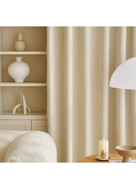 Beige Leinen-Vorhang