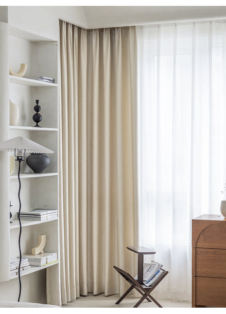 Beige blickdichter Vorhang