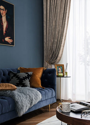 Rideau Velours Gris