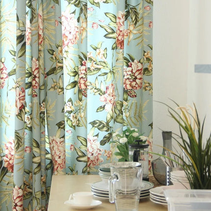 Rideau Vert Vintage Fleuri