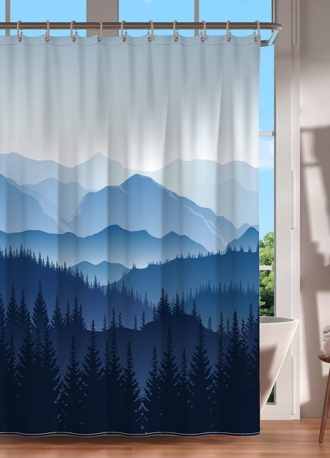 Duschvorhang mit Bergmotiv (B 180 cm x H 200 cm)