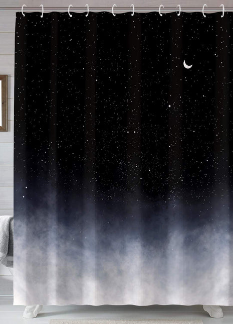 Schwarzer und weißer Duschvorhang (B 180 cm x H 200 cm)