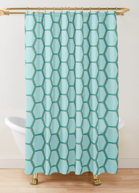 Geometrischer Duschvorhang (B 180 cm x H 200 cm)